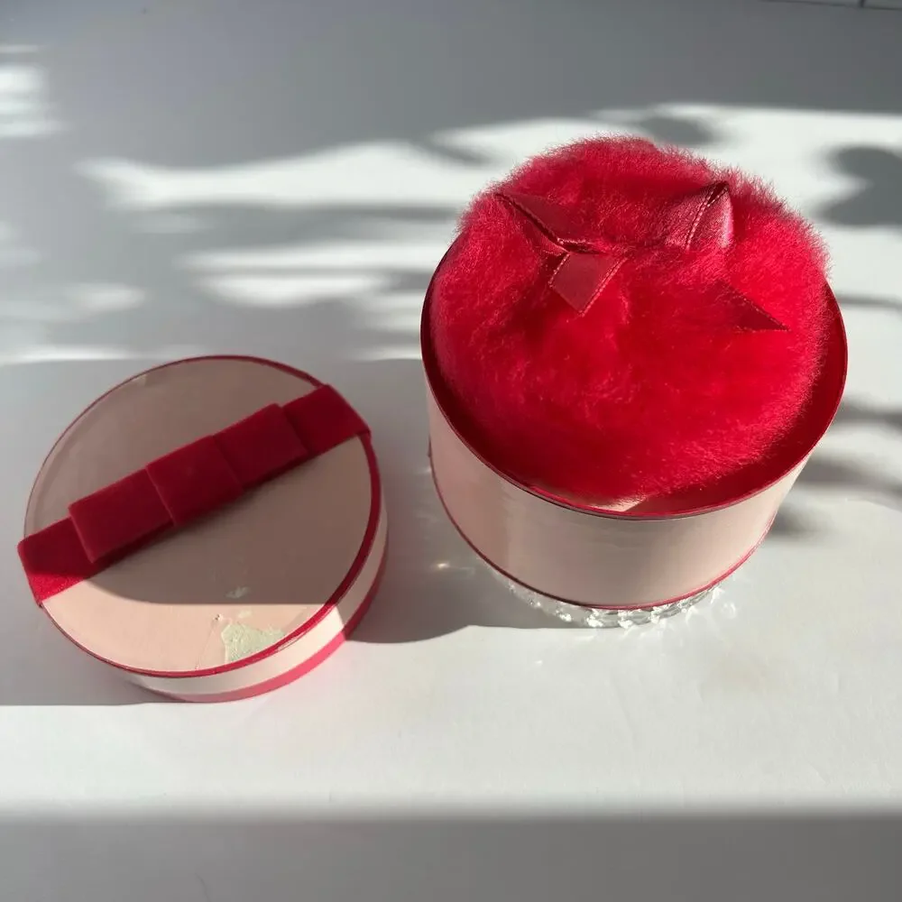 Sincerely Ambree Perfumed Dusting Powder Vintage Glam Hot Pink Poof